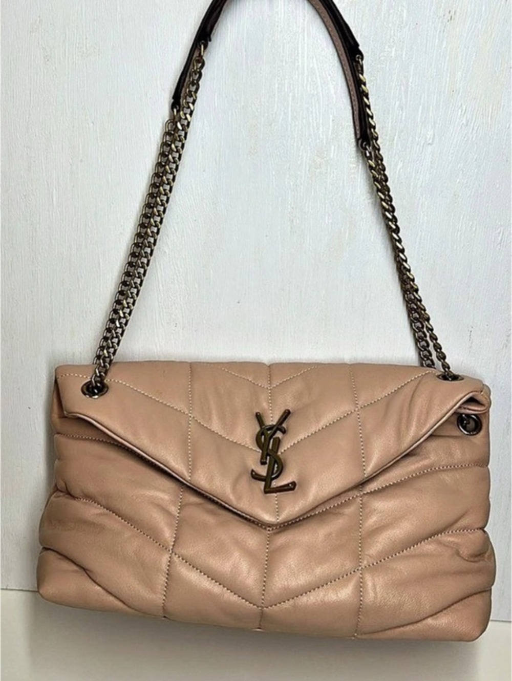 Medium Loulou Puffer Style Chain Bag in Medium Chain